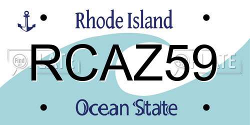 RCAZ59 Rhode Island License Plate