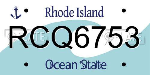 RCQ6753 Rhode Island License Plate