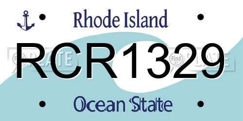 RCR1329 Rhode Island License Plate