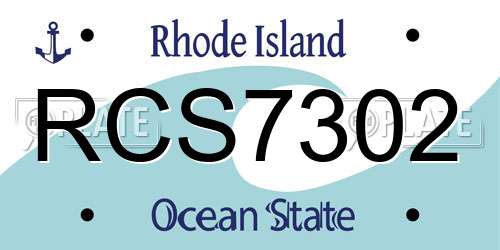 RCS7302 Rhode Island License Plate