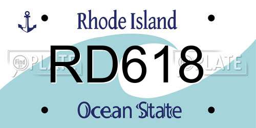 RD618 Rhode Island License Plate