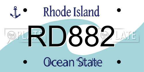 RD882 Rhode Island License Plate