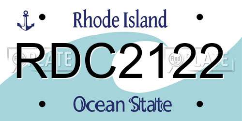 RDC2122 Rhode Island License Plate