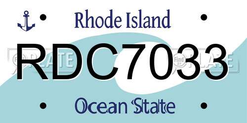 RDC7033 Rhode Island License Plate