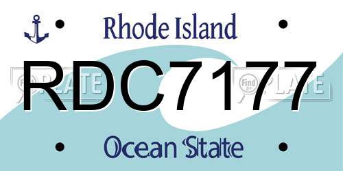 RDC7177 Rhode Island License Plate