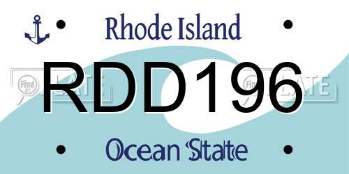 RDD196 Rhode Island License Plate
