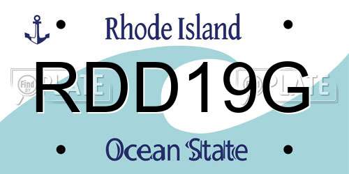 RDD19G Rhode Island License Plate