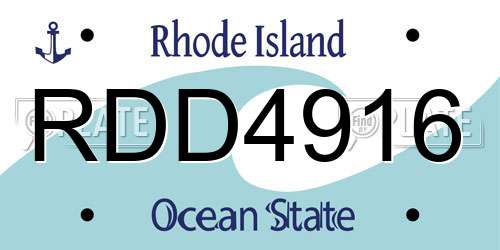 RDD4916 Rhode Island License Plate