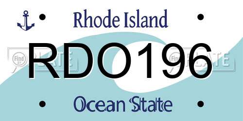 RDO196 Rhode Island License Plate