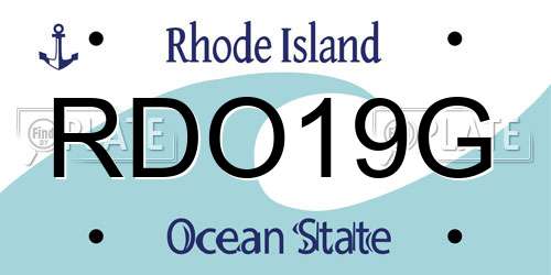 RDO19G Rhode Island License Plate