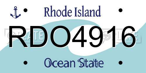RDO4916 Rhode Island License Plate