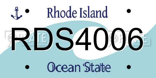 RDS4006 Rhode Island License Plate