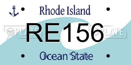 RE156 Rhode Island License Plate