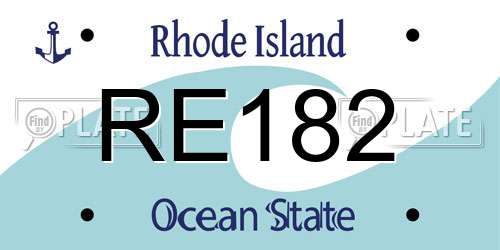 RE182 Rhode Island License Plate
