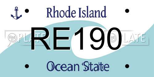 RE190 Rhode Island License Plate