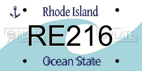 RE216 Rhode Island License Plate