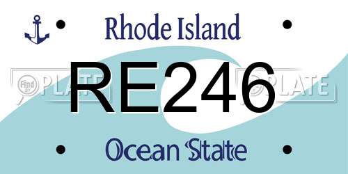 RE246 Rhode Island License Plate
