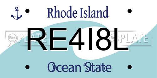 RE4I8L Rhode Island License Plate