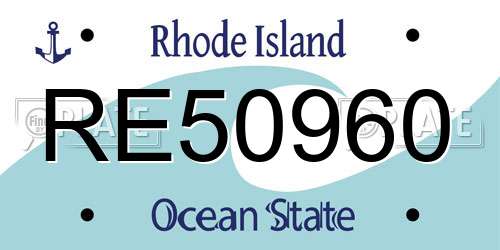 RE50960 Rhode Island License Plate
