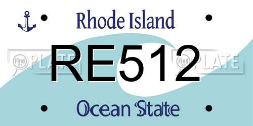 RE512 Rhode Island License Plate