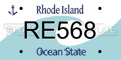 RE568 Rhode Island License Plate