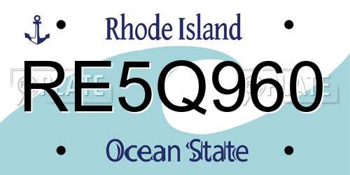 RE5Q960 Rhode Island License Plate