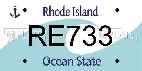 RE733 Rhode Island License Plate