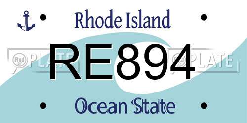 RE894 Rhode Island License Plate