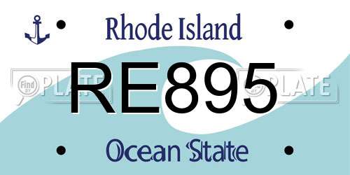 RE895 Rhode Island License Plate