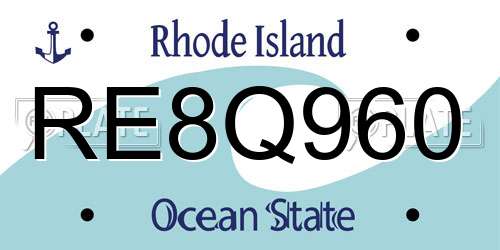 RE8Q960 Rhode Island License Plate