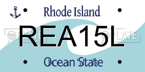 REA15L Rhode Island License Plate