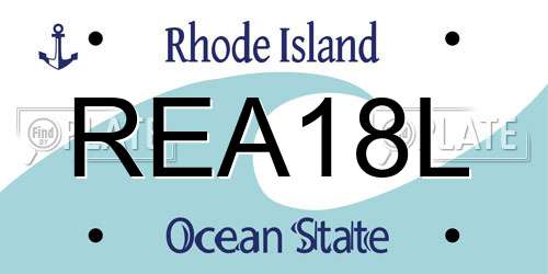 REA18L Rhode Island License Plate