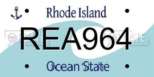 REA964 Rhode Island License Plate