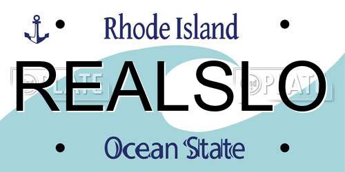 REALSLO Rhode Island License Plate