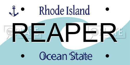 REAPER Rhode Island License Plate