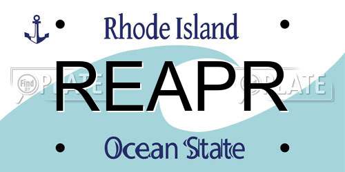 REAPR Rhode Island License Plate