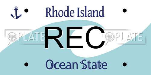 REC Rhode Island License Plate