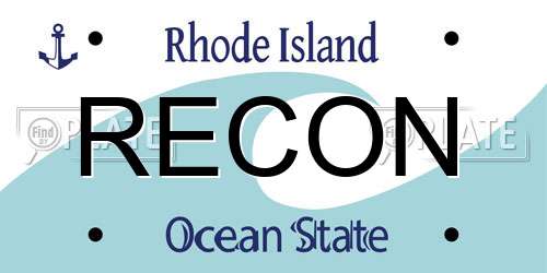 RECON Rhode Island License Plate