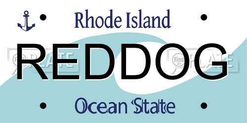 REDDOG Rhode Island License Plate