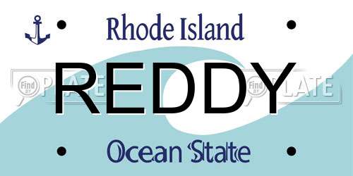 REDDY Rhode Island License Plate