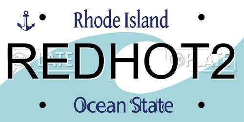 REDHOT2 Rhode Island License Plate