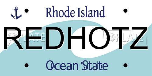 REDHOTZ Rhode Island License Plate