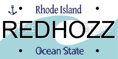 REDHOZZ Rhode Island License Plate