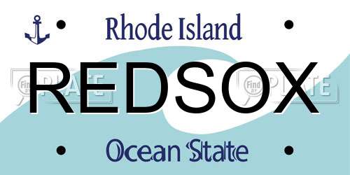 REDSOX Rhode Island License Plate