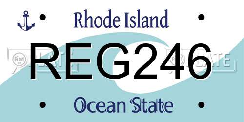 REG246 Rhode Island License Plate