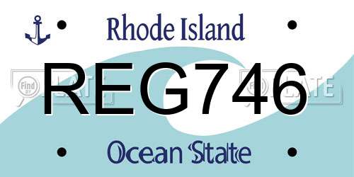 REG746 Rhode Island License Plate