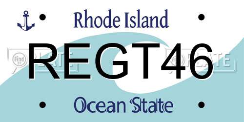 REGT46 Rhode Island License Plate