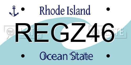 REGZ46 Rhode Island License Plate