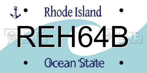 REH64B Rhode Island License Plate