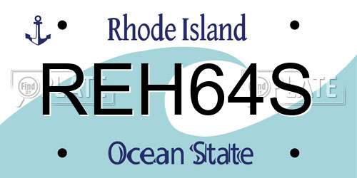 REH64S Rhode Island License Plate